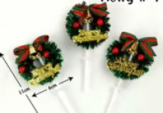 Topper CAKE TOPPER CHRISTMAS - HOLLY#4 @5pc 1 ~item/2024/1/19/170755