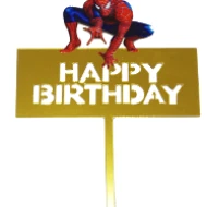 Mini Topper Acrylic HBD Spiderman