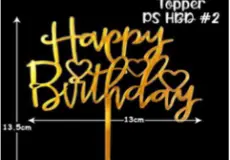 Topper Cake Topper HBD Plastic #2 1 ~item/2024/1/25/top_2