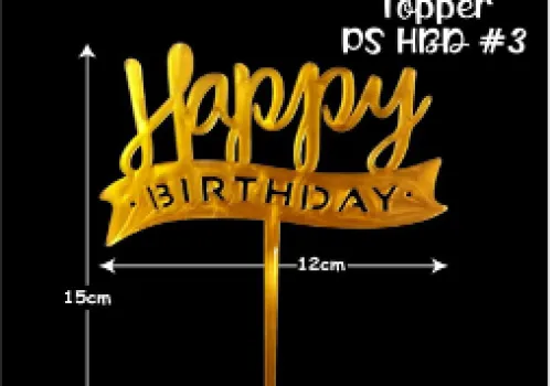 Topper Cake Topper HBD Plastic #3 1 ~item/2024/1/25/top_3