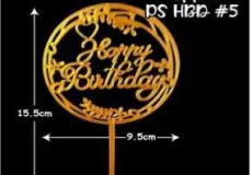 Topper Cake Topper HBD Plastic #5 1 ~item/2024/1/25/top_5