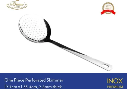 Turner & Spatula Bima One Piece Perforated Skimmer D11cm x L33.4cm, 2.5mm thick, Inox Premium 1 ~item/2024/1/5/bp0112505np