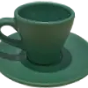 MUCHEF ESPRESSO TULIP CUP  SAUCER TALE GREEN