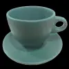 MUCHEF CAPPUCINO TALL CUP  SAUCER TALE GREEN
