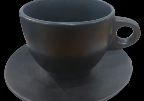 Glassware MUCHEF CAPPUCINO TALL CUP & SAUCER PASTEL BLACK 1 ~item/2024/2/5/1707120398206