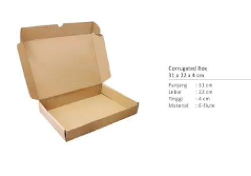 Cake Box DIGIPACK - Brown Double Lock Corrugated Box E-Flute ID: 31 x 22 x 4 @5pcs 1 ~item/2024/2/7/71