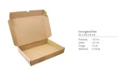 Cake Box DIGIPACK - Brown Double Lock Corrugated Box E-Flute ID: 31 x 22 x 4 @5pcs 1 ~item/2024/2/7/71