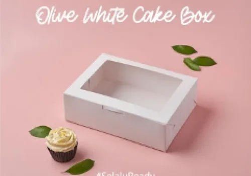 Cake Box DIGIPACK - Olive White Window Cake Box 22 x 10 x 7.5 @5pcs 1 ~item/2024/2/7/78