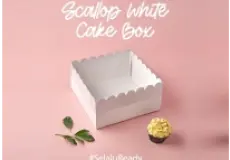 Cake Box DIGIPACK - Scallop White Cake Box 22 x 22 x 11 @5pcs 1 ~item/2024/2/7/80