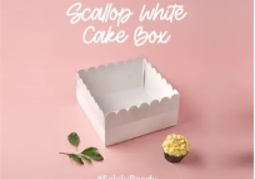 Cake Box DIGIPACK - Scallop White Cake Box 22 x 22 x 6 @5pcs 1 ~item/2024/2/7/81