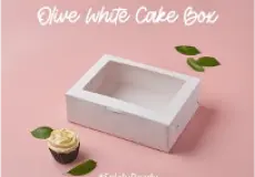 Cake Box DIGIPACK - Olive White Window Cake Box 22 x 10 x 7.5  @10pcs 1 ~item/2024/2/7/90