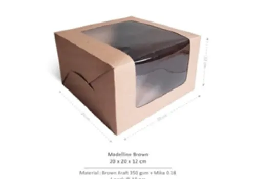 Cake Box DIGIPACK - Madeline Window Brown Cake Box 20 x 20 x 12 @10pcs 1 ~item/2024/2/7/r_sl_mwcb_b_20x20x12